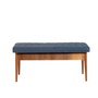 Hanah Home Vina 1048 - Juego de mesa extensible, sillas y banco en Nogal y Azul Oscuro